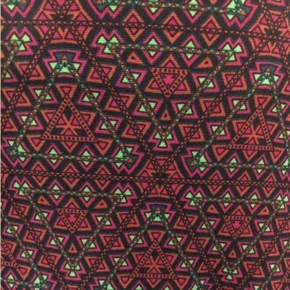 LuLaRoe Azure Geometric Pink Orange Skirt Size XL - Picture 3 of 5